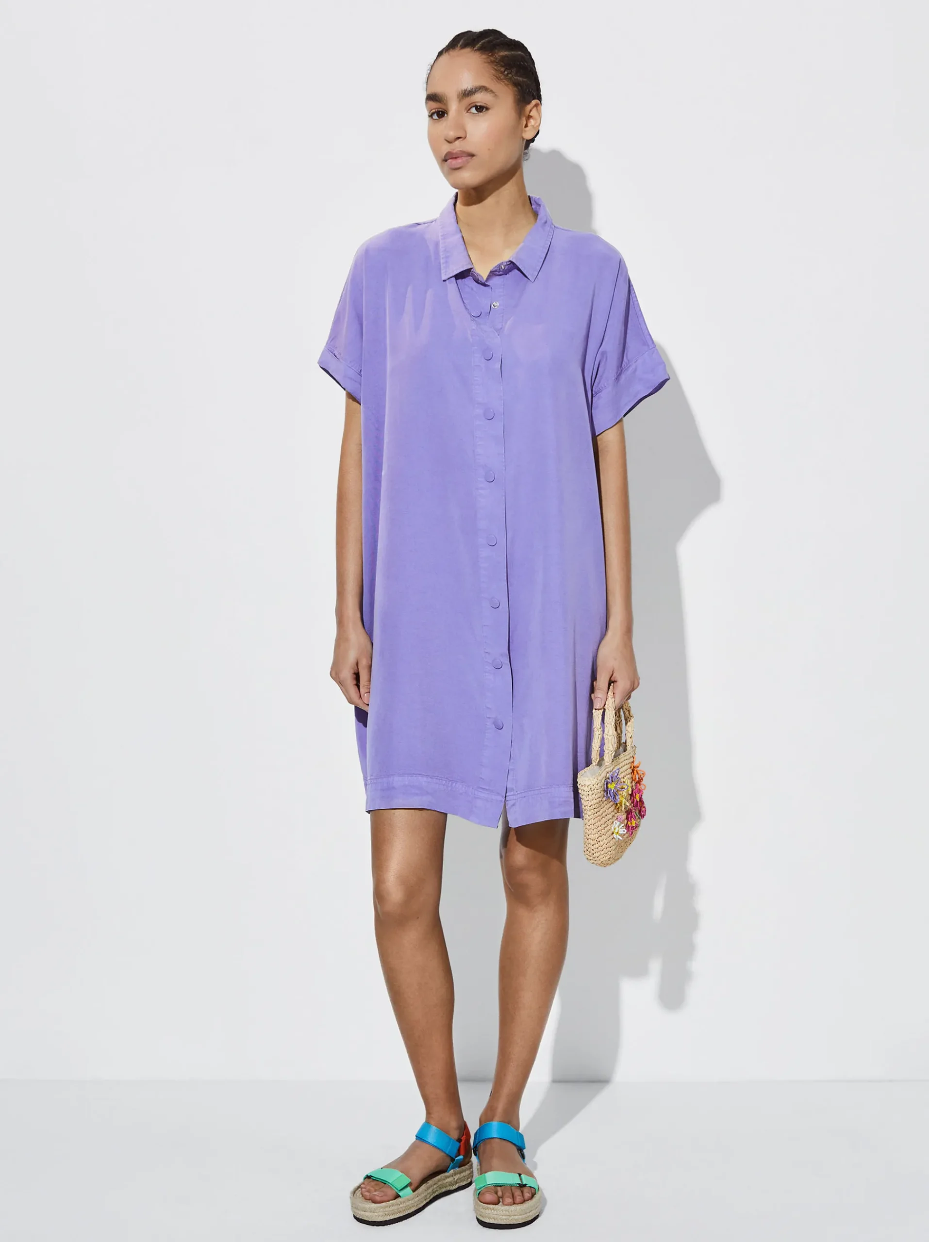 100% Lyocell Shirt Dress|Parfois Shop