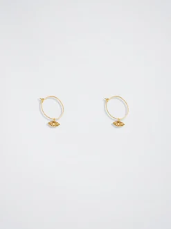925 Silver Hoop Earrings With Eye Charm|Parfois Clearance