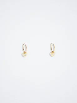 925 Silver Hoop Earrings With Freshwater Pearl|Parfois Cheap