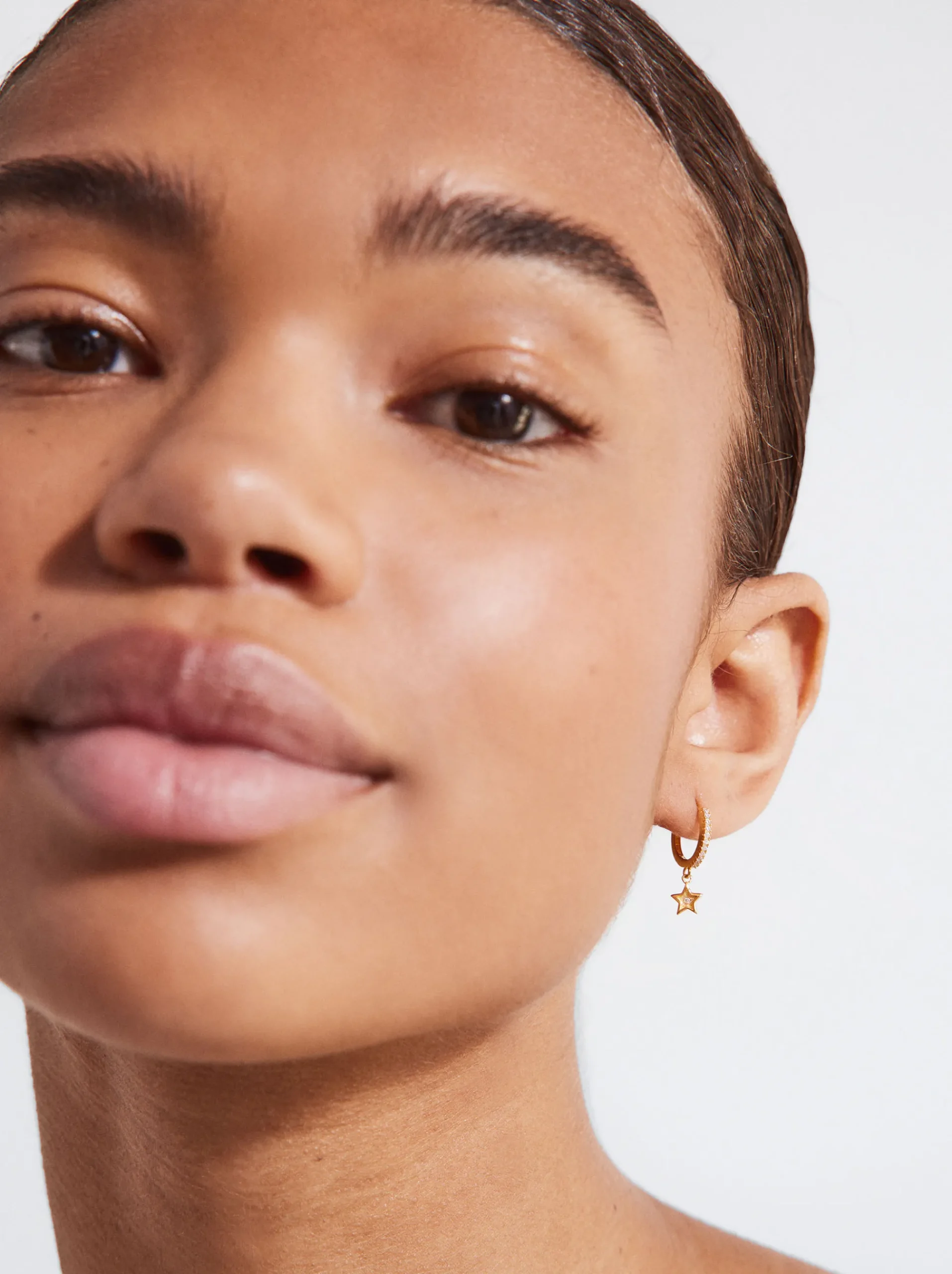 925 Silver Hoop Earrings With Star|Parfois Clearance