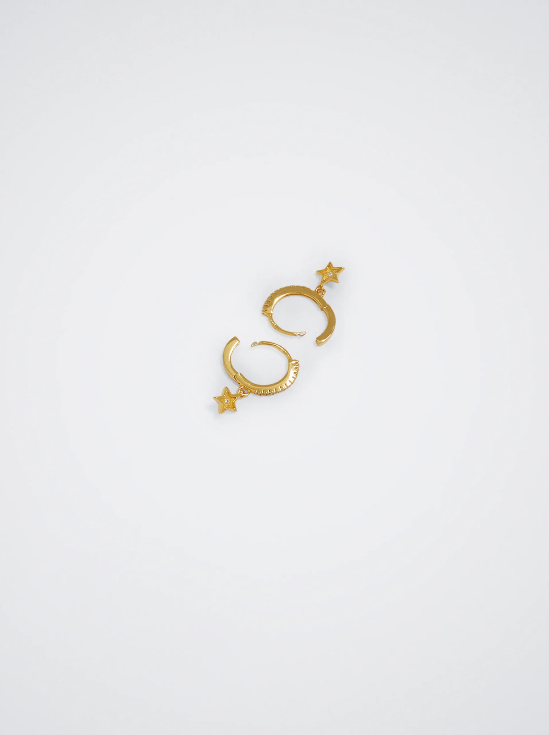 925 Silver Hoop Earrings With Star|Parfois Clearance