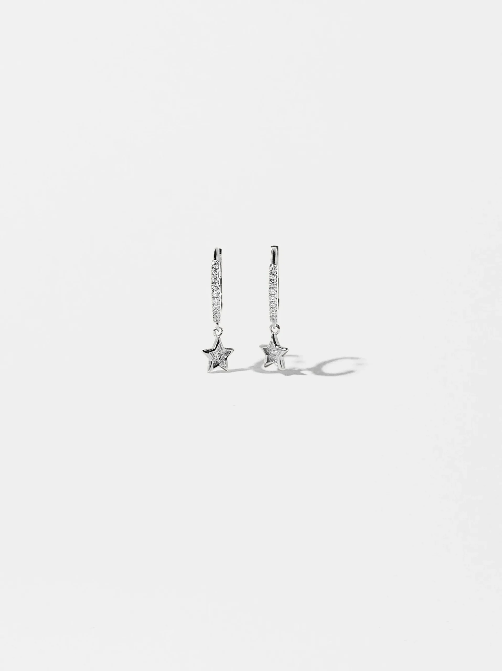 925 Hoop Earrings With Star|Parfois Best Sale