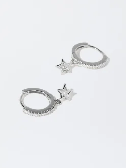 925 Hoop Earrings With Star|Parfois Best Sale