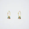 925 Silver Hoops With Semiprecious Stone|Parfois New