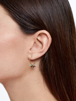 925 Silver Hoops With Semiprecious Stone|Parfois New