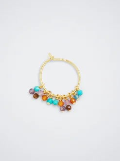 925 Silver Hoops With Semiprecious Stone|Parfois New