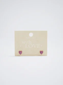 925 Silver Studs With Hearts|Parfois Best