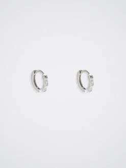 925 Sterling Hoops With Zirconia|Parfois Online
