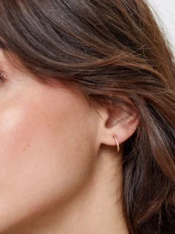925 Sterling Silver Hoops With Zirconia|Parfois Outlet