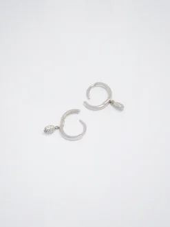 925 Sterling Hoops With Zirconia|Parfois Online