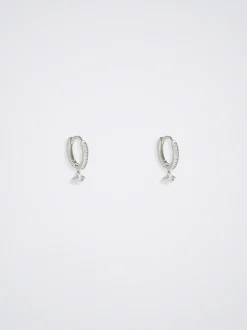 925 Sterling Hoops With Zirconia|Parfois Hot