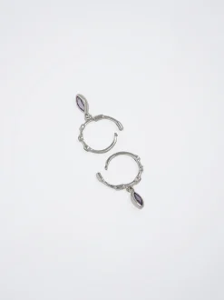 925 Sterling Silver Hoops With Zirconia|Parfois Best