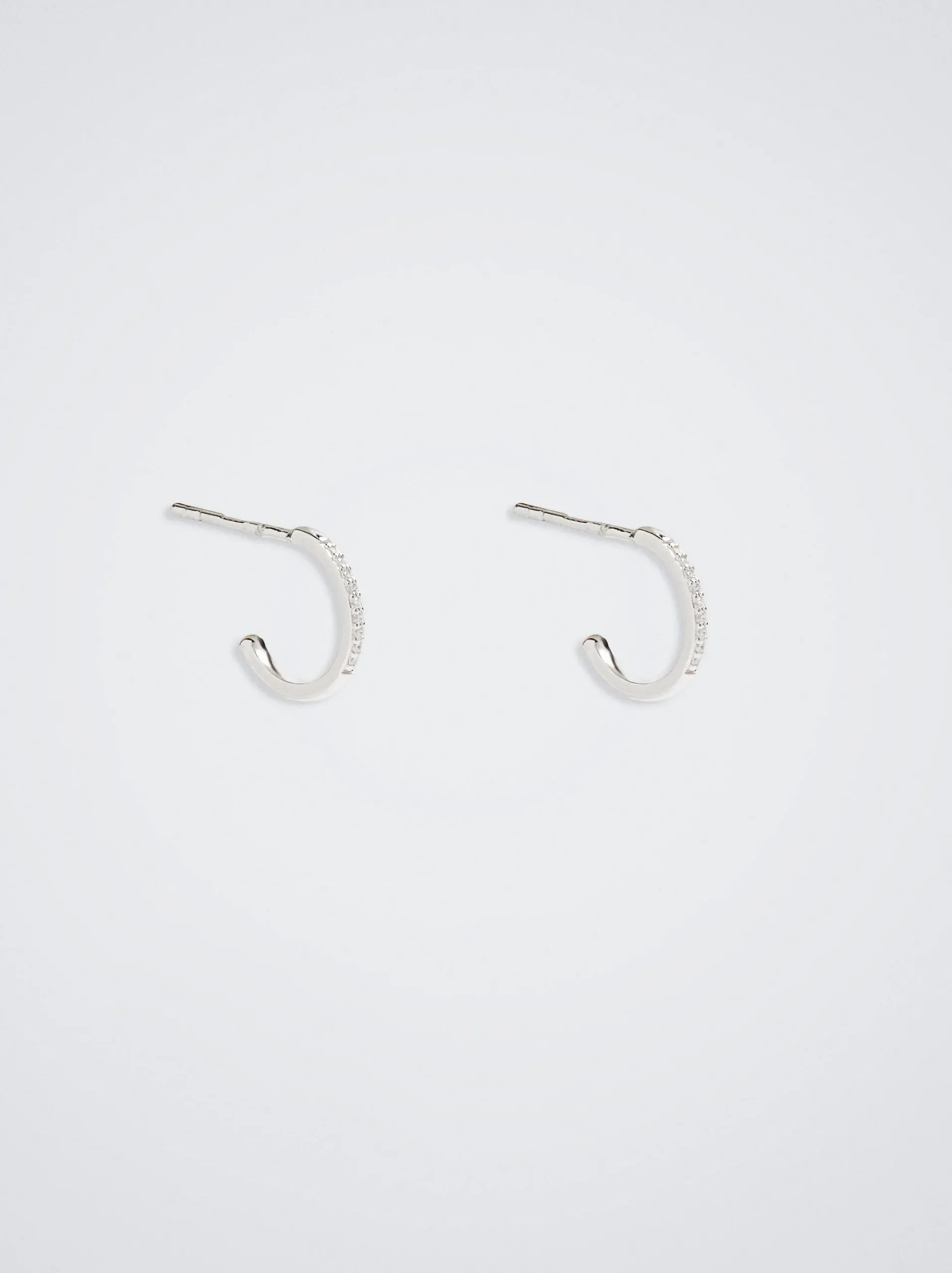 925 Sterling Hoops With Zirconia|Parfois Best Sale