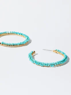Beaded Hoop Earrings|Parfois Shop
