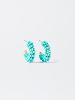 Beaded Hoop Earrings|Parfois Fashion
