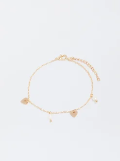Bracelet With Pearl And Hearts|Parfois Fashion