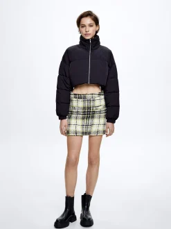 Check Knitted Mini Skirt|Parfois Hot