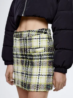 Check Knitted Mini Skirt|Parfois Hot