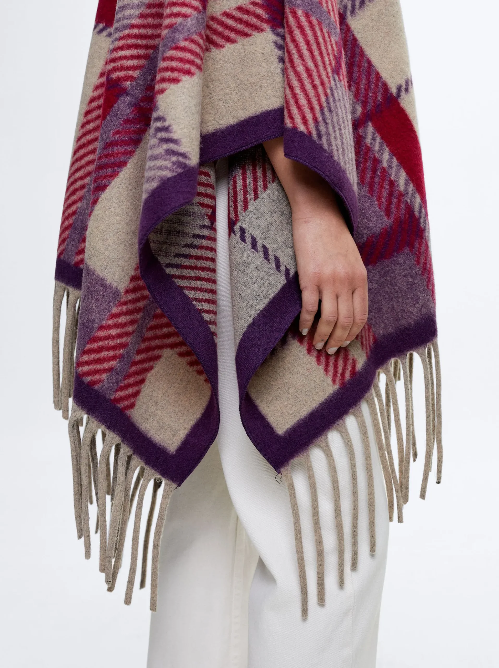 Check Knitted Poncho|Parfois Clearance