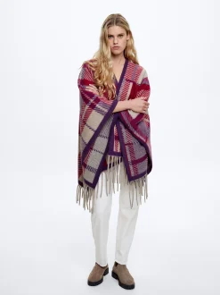 Check Knitted Poncho|Parfois Fashion