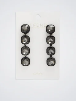 Clip Earrings With Crystals|Parfois Fashion