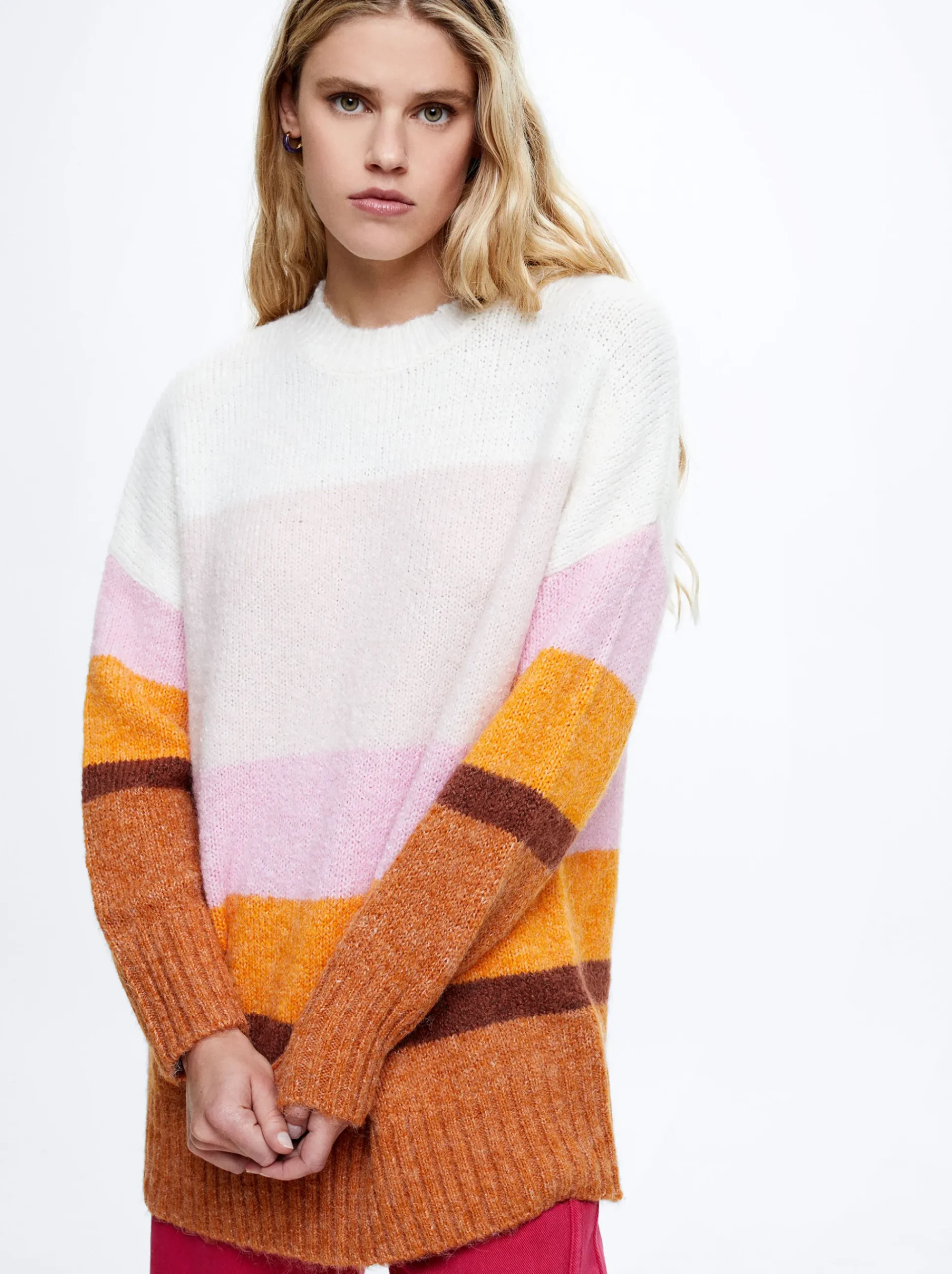 Colour Block Knit Sweater|Parfois Outlet