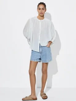 Cotton Shirt With Puffed Sleeves|Parfois Store