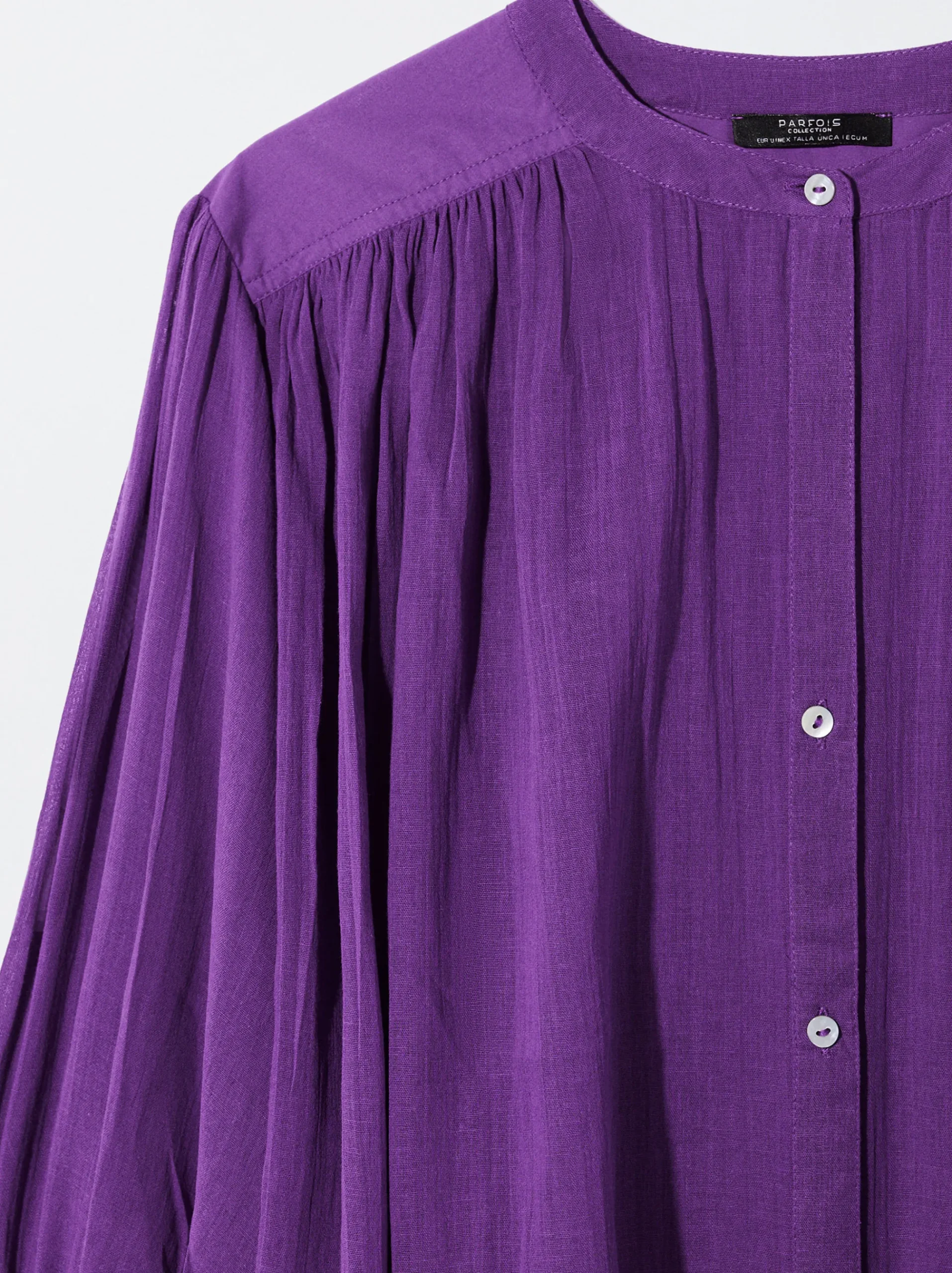 Cotton Shirt With Puffed Sleeves|Parfois Best Sale