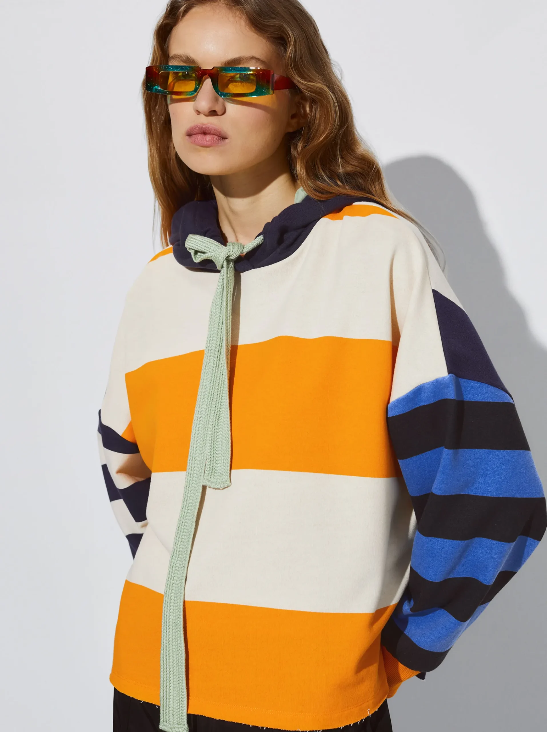 Cotton Striped Hoodie|Parfois Online