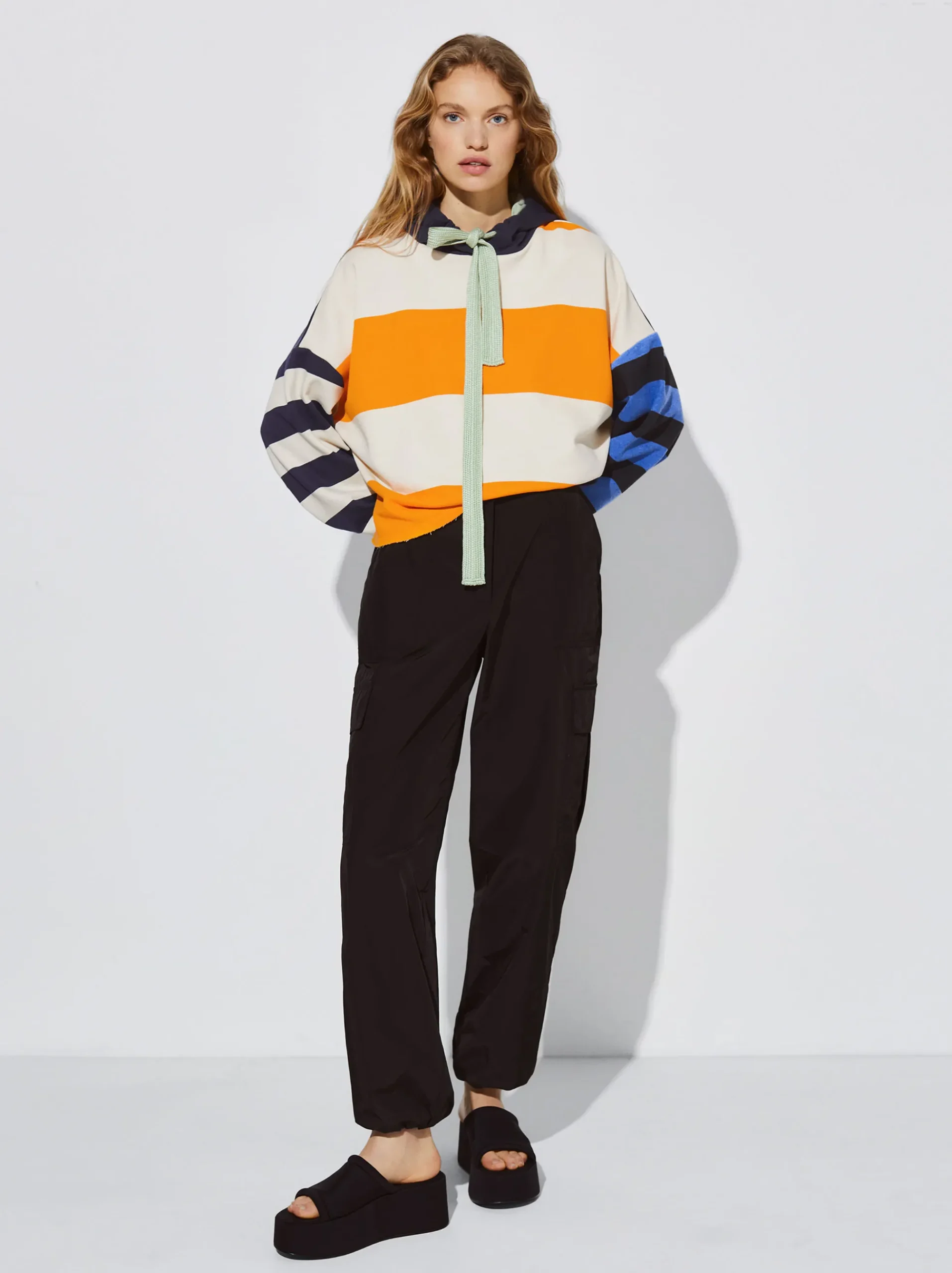Cotton Striped Hoodie|Parfois Online