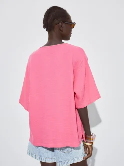 Cotton Textured T-Shirt|Parfois Online