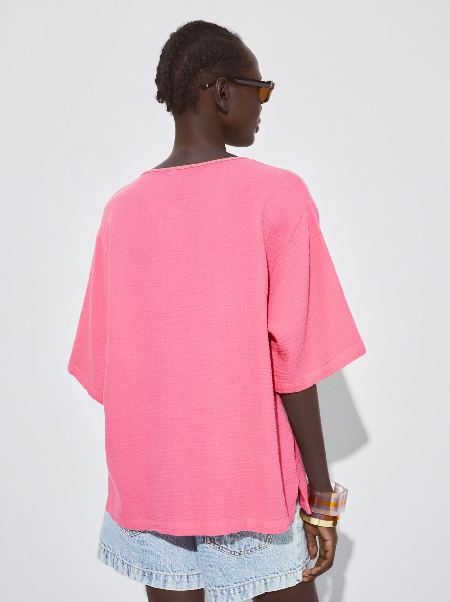 Cotton Textured T-Shirt|Parfois Online