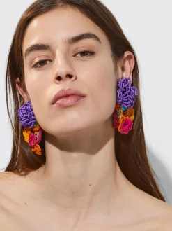 Crochet Clip Earrings With Beads|Parfois Best Sale