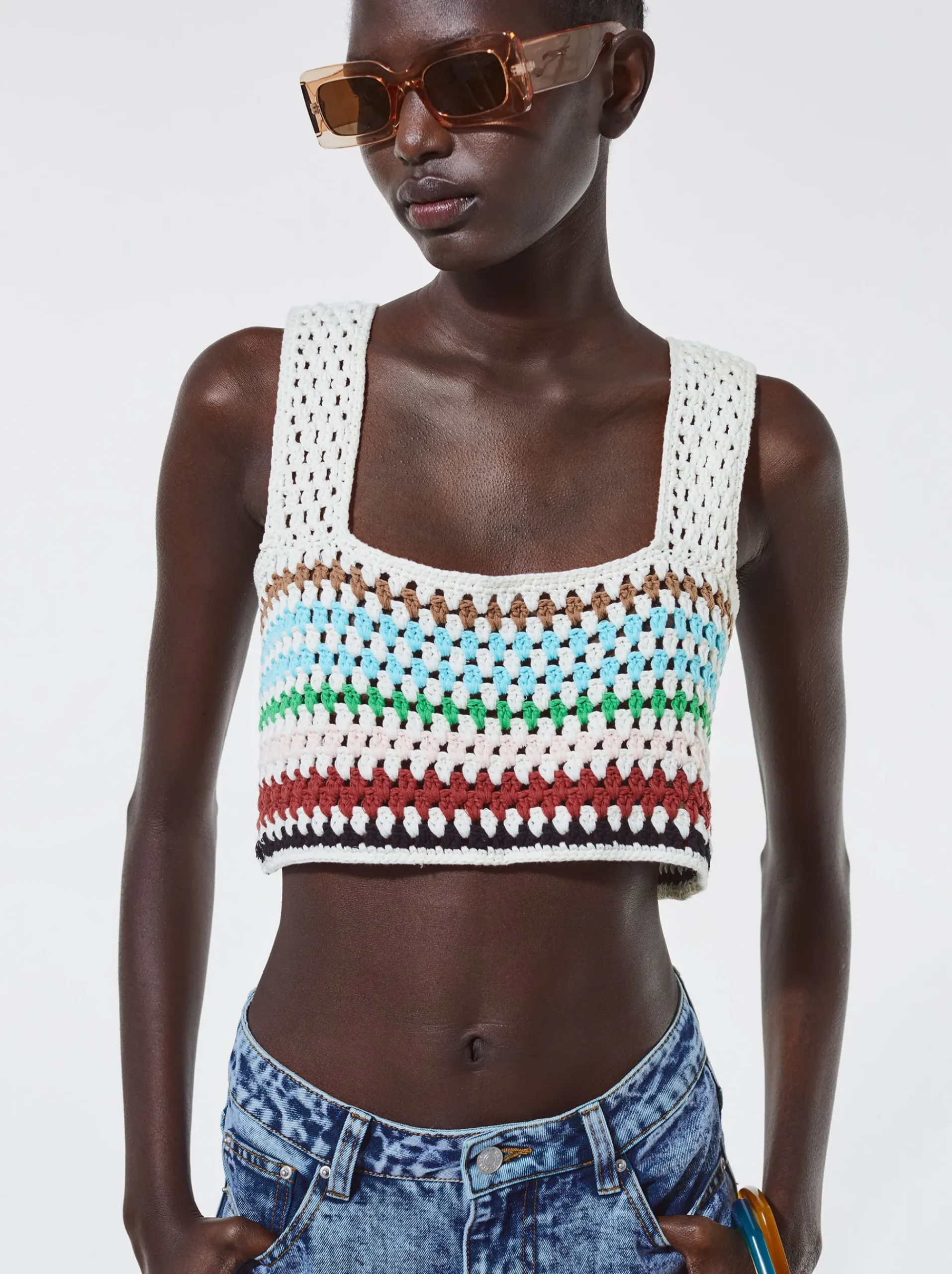 Crochet Cotton Crop Top|Parfois Store