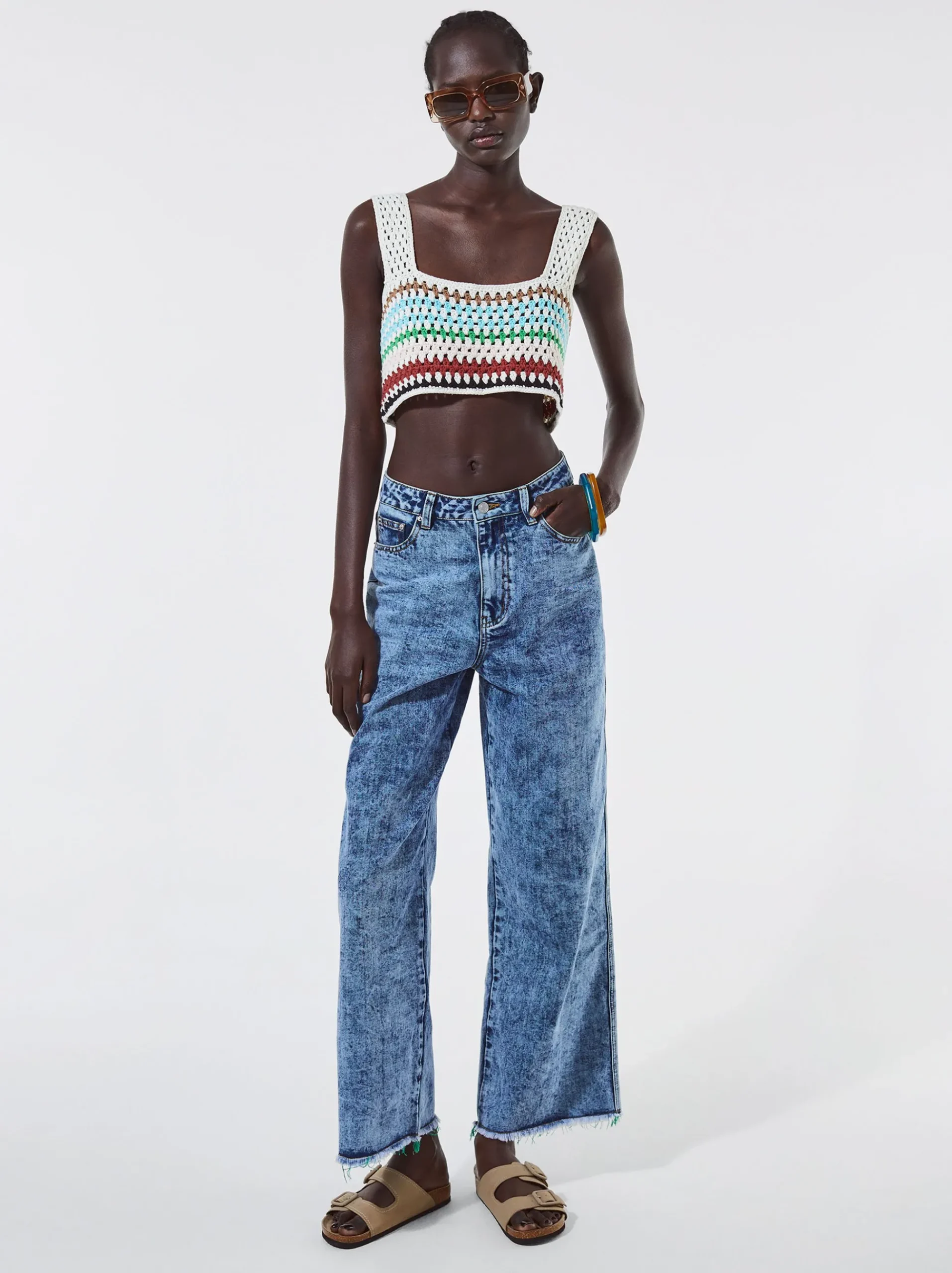 Crochet Cotton Crop Top|Parfois Store