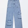 Denim Cargo Trousers|Parfois Shop