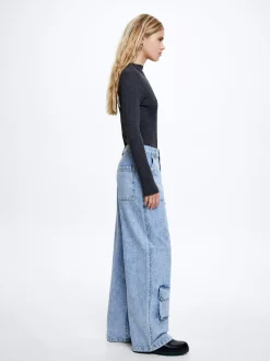 Denim Cargo Trousers|Parfois Shop