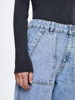 Denim Cargo Trousers|Parfois Shop