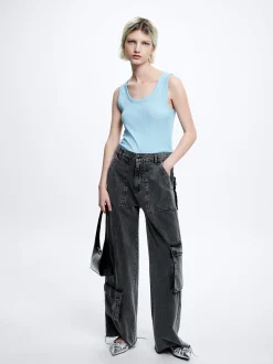 Denim Cargo Trousers|Parfois Best Sale