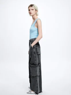 Denim Cargo Trousers|Parfois Best Sale