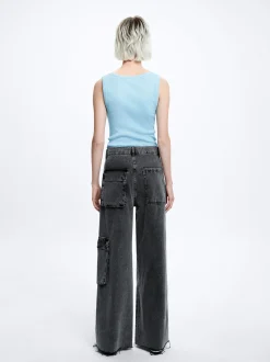 Denim Cargo Trousers|Parfois Best Sale