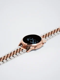 Digital Watch With Steel Wristband|Parfois New
