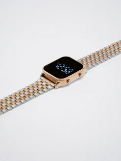 Digital Watch With Steel Wristband|Parfois Fashion
