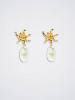 Earrings With Flower And Pearl|Parfois Hot