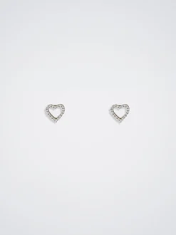 Earrings With Heart And Zirconia|Parfois Flash Sale