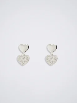 Earrings With Heart And Zirconia|Parfois Online