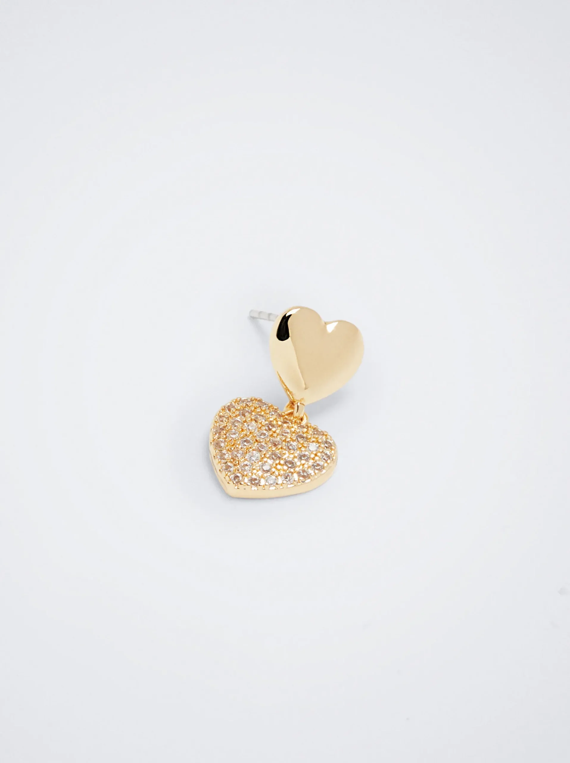 Earrings With Heart And Zirconia|Parfois Flash Sale