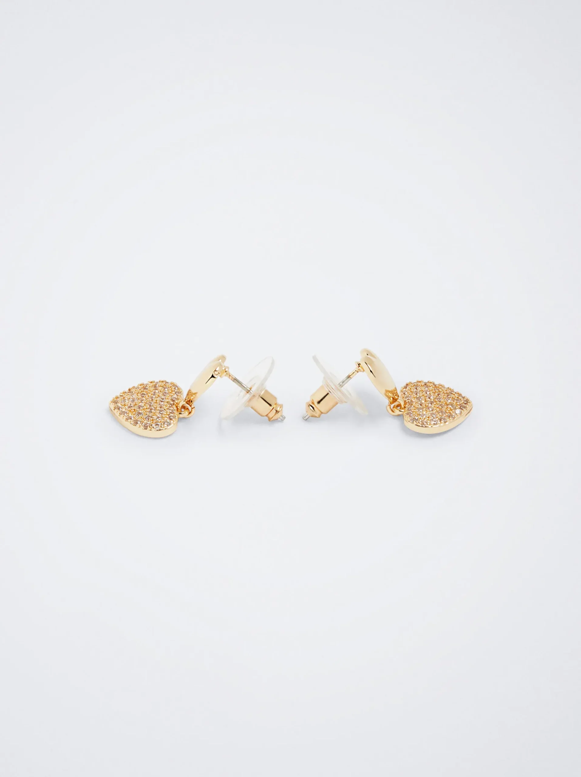 Earrings With Heart And Zirconia|Parfois Flash Sale