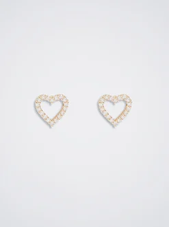Earrings With Heart And Zirconia|Parfois Store