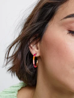 Enamel Hoop Earrings|Parfois Online
